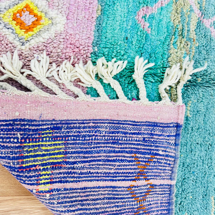 Vintage Moroccan Rug – Colorful Geometric Berber Wool Carpet