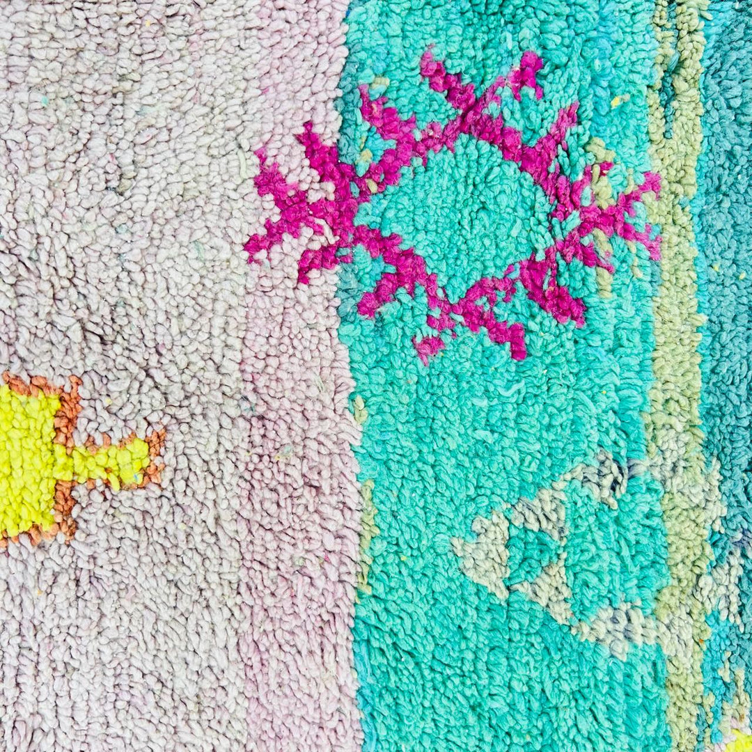 Vintage Moroccan Rug – Colorful Geometric Berber Wool Carpet