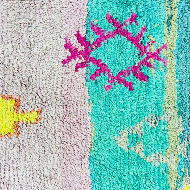 Vintage Moroccan Rug – Colorful Geometric Berber Wool Carpet