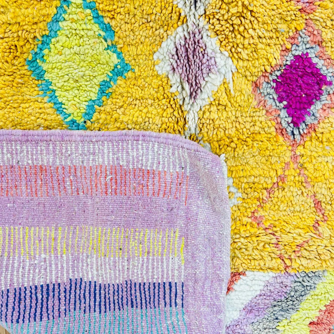 Vintage Moroccan Rug – Colorful Geometric Berber Wool Carpet