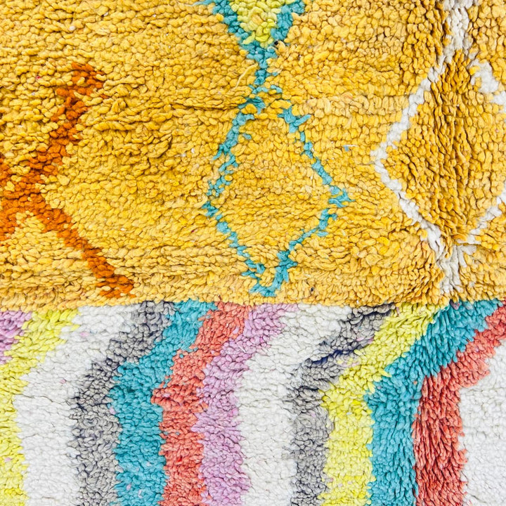 Vintage Moroccan Rug – Colorful Geometric Berber Wool Carpet