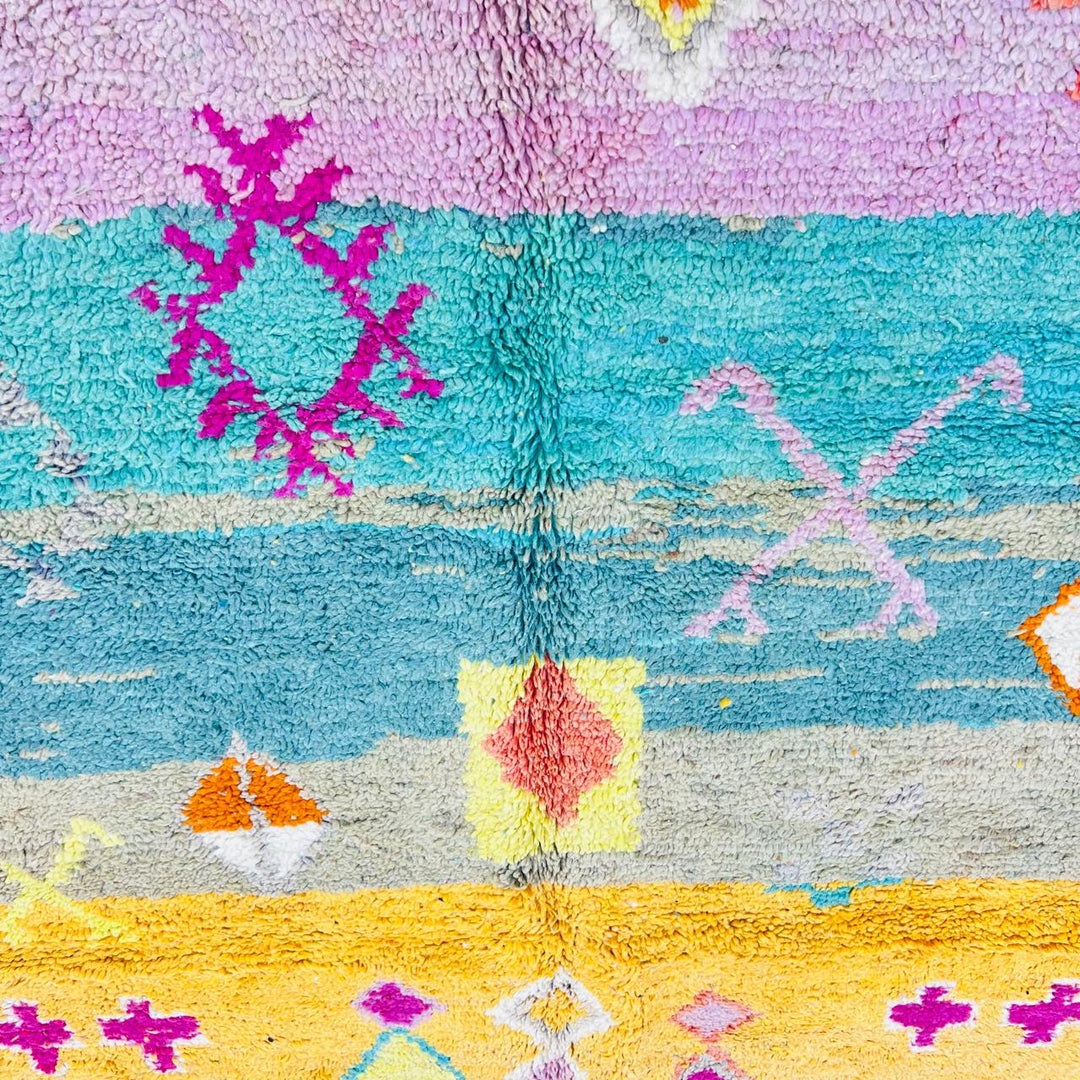 Vintage Moroccan Rug – Colorful Geometric Berber Wool Carpet