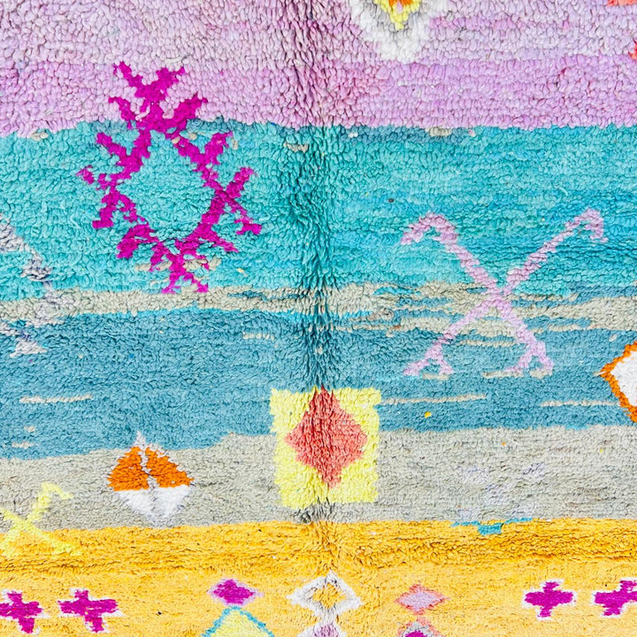 Vintage Moroccan Rug – Colorful Geometric Berber Wool Carpet