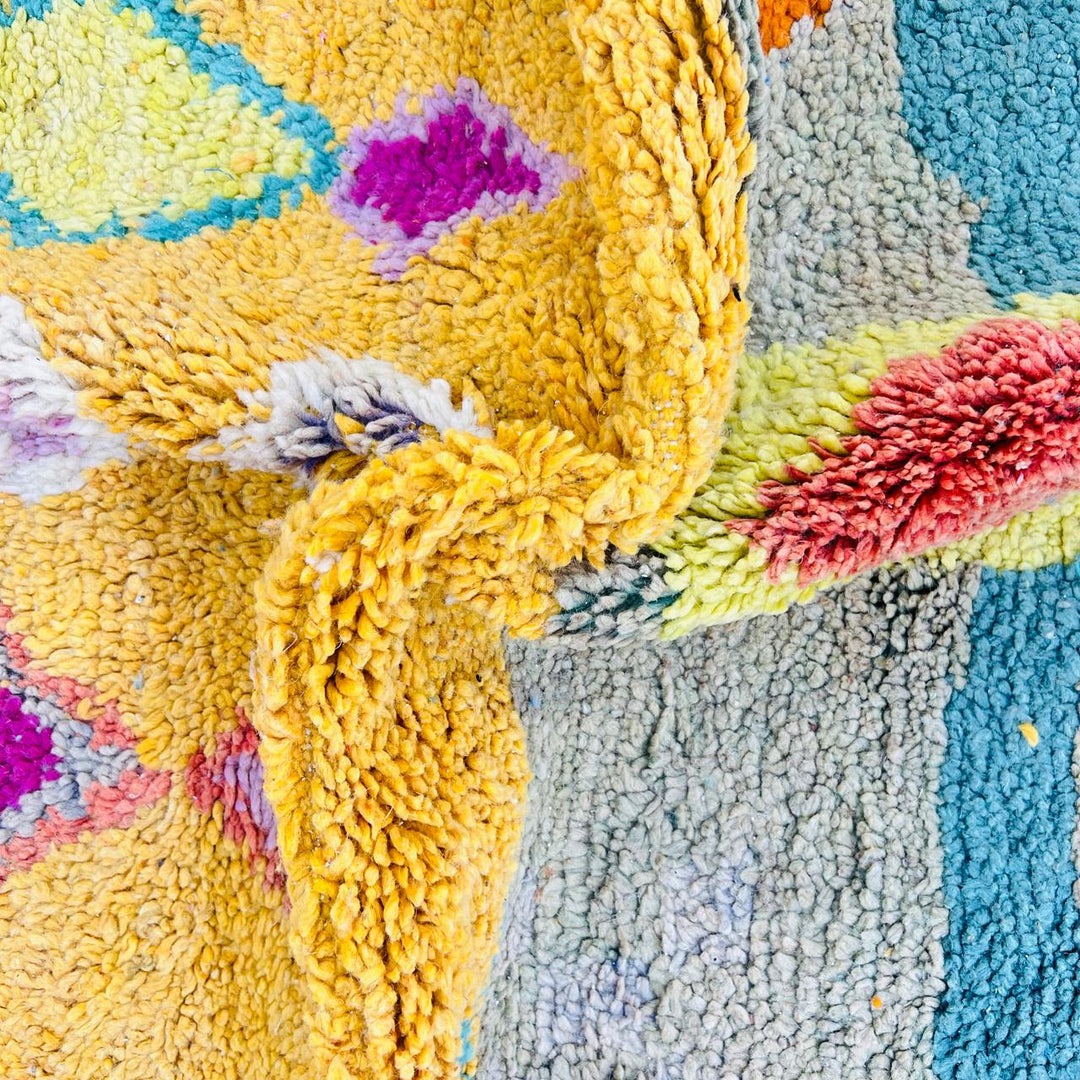 Vintage Moroccan Rug – Colorful Geometric Berber Wool Carpet