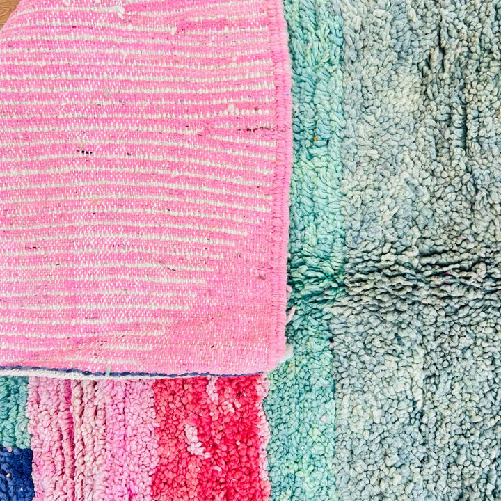 Vintage Moroccan Area Rug – Bold Colorful Wool Carpet