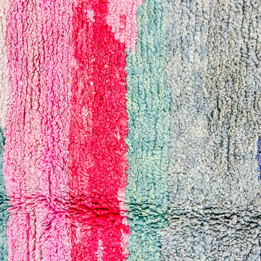 Vintage Moroccan Area Rug – Bold Colorful Wool Carpet