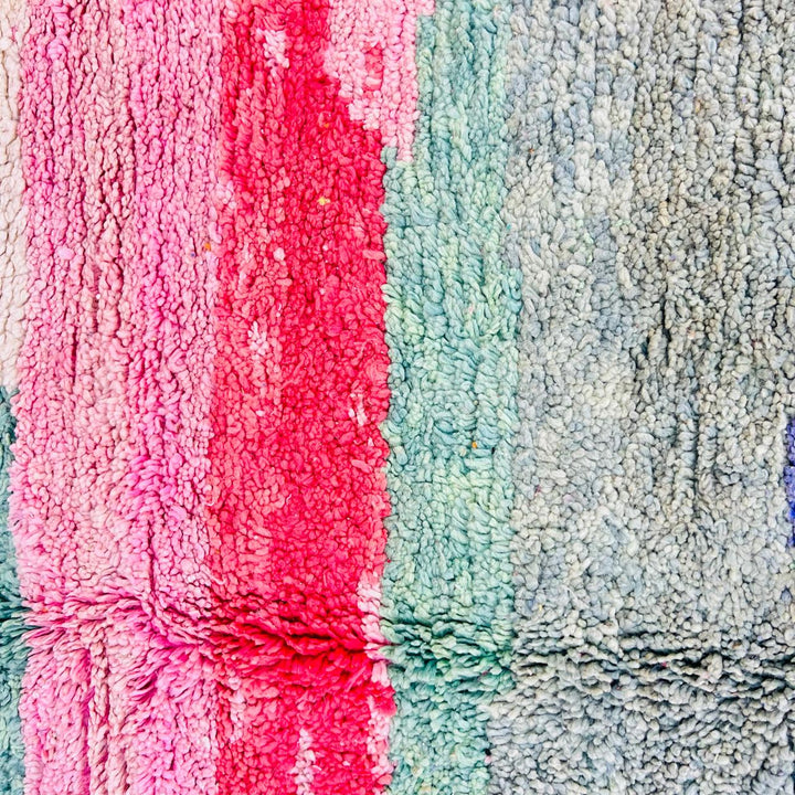 Vintage Moroccan Area Rug – Bold Colorful Wool Carpet