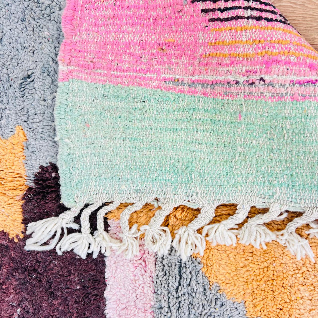 Vintage Moroccan Rug – Earth Tone Geometric Wool Carpet