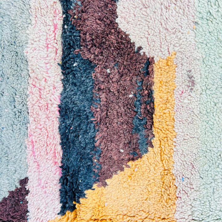 Vintage Moroccan Rug – Earth Tone Geometric Wool Carpet