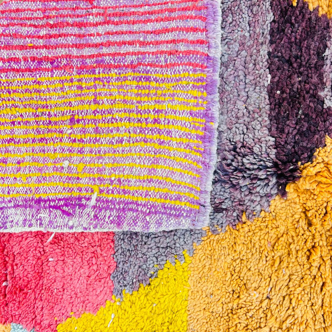 Vintage Moroccan Rug – Earth Tone Geometric Wool Carpet