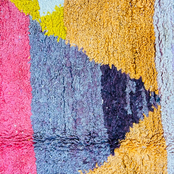 Vintage Moroccan Rug – Earth Tone Geometric Wool Carpet