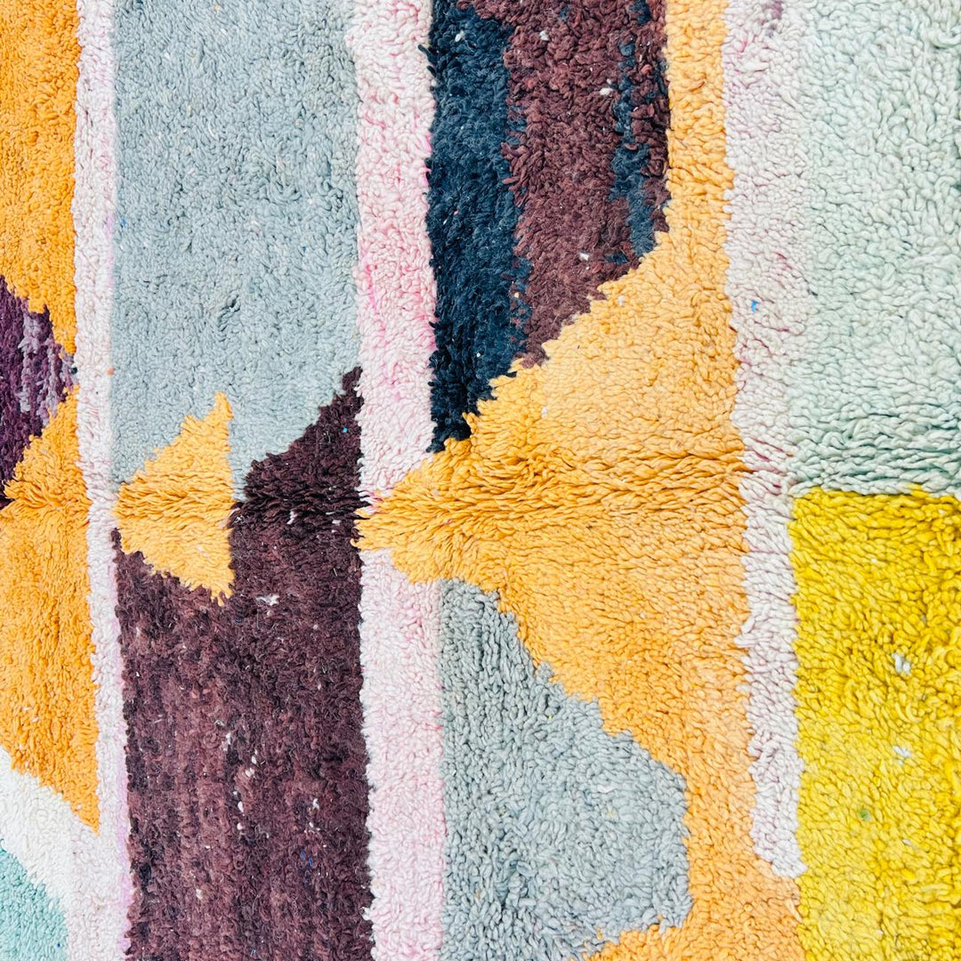 Vintage Moroccan Rug – Earth Tone Geometric Wool Carpet