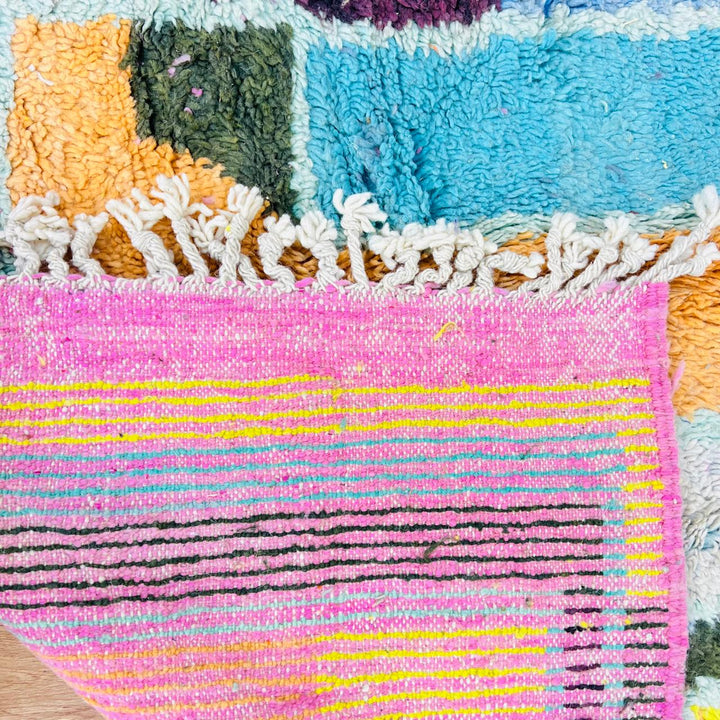 Vintage Moroccan Rug – Abstract Multicolor Berber Wool Carpet