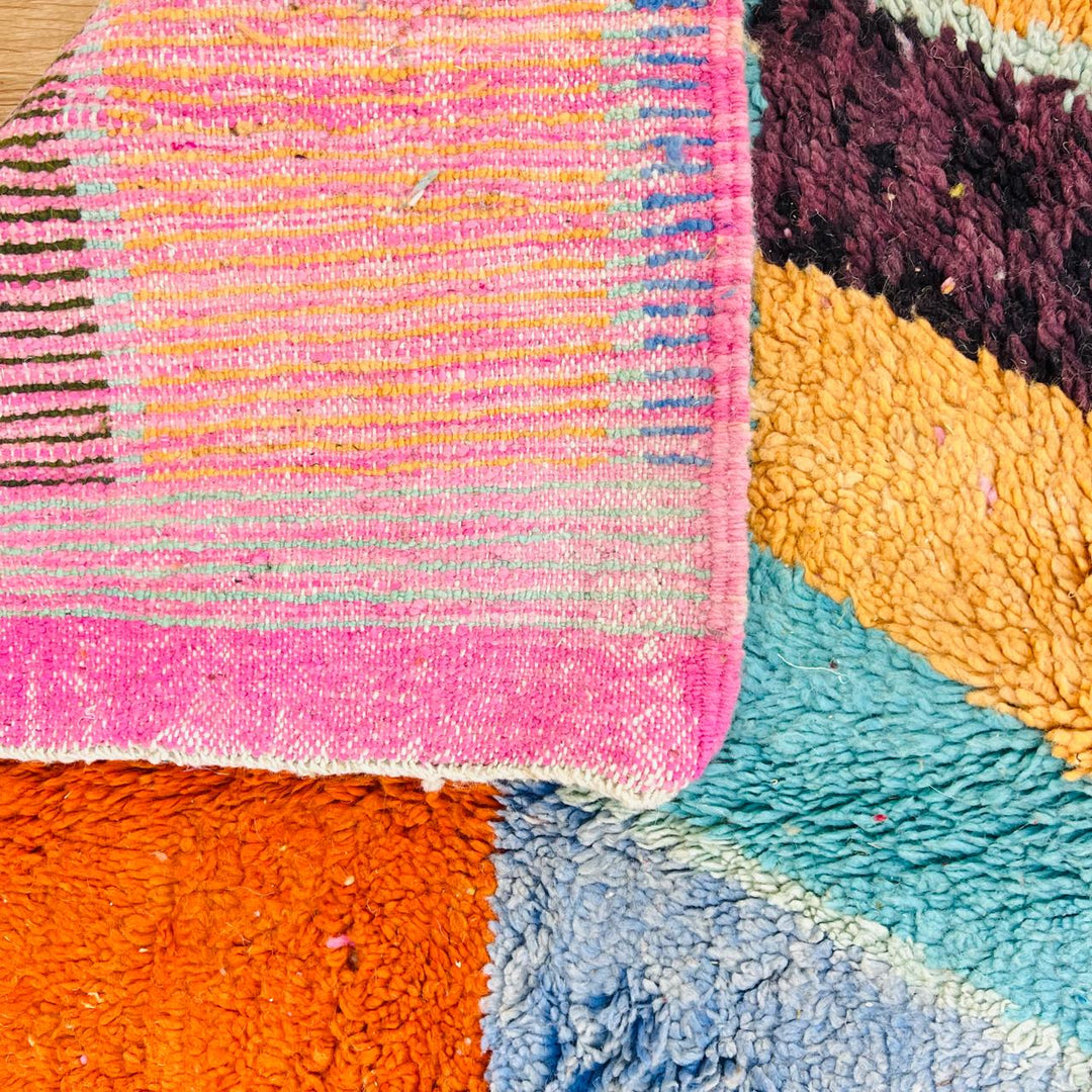Vintage Moroccan Rug – Abstract Multicolor Berber Wool Carpet