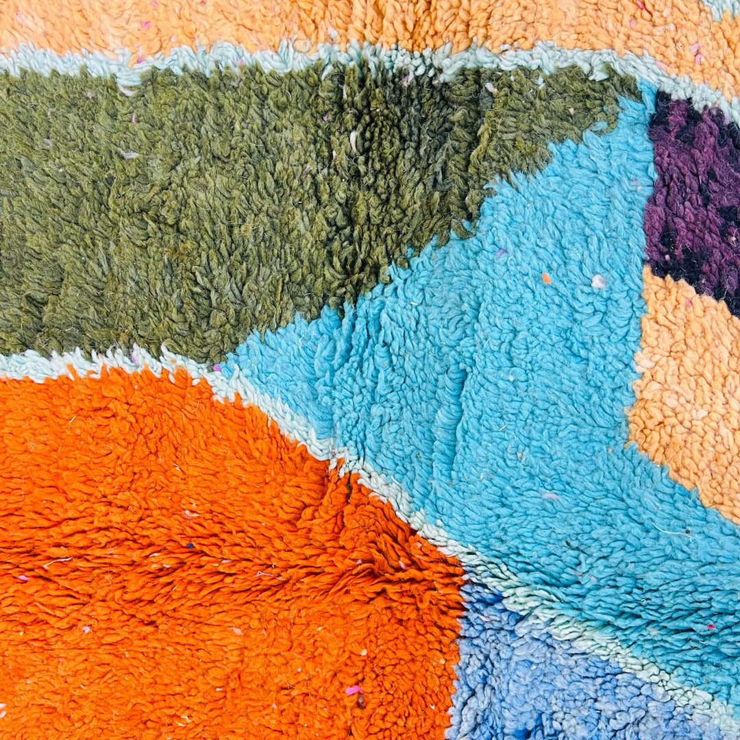 Vintage Moroccan Rug – Abstract Multicolor Berber Wool Carpet