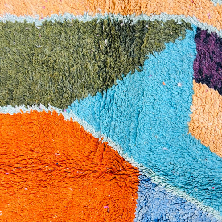 Vintage Moroccan Rug – Abstract Multicolor Berber Wool Carpet