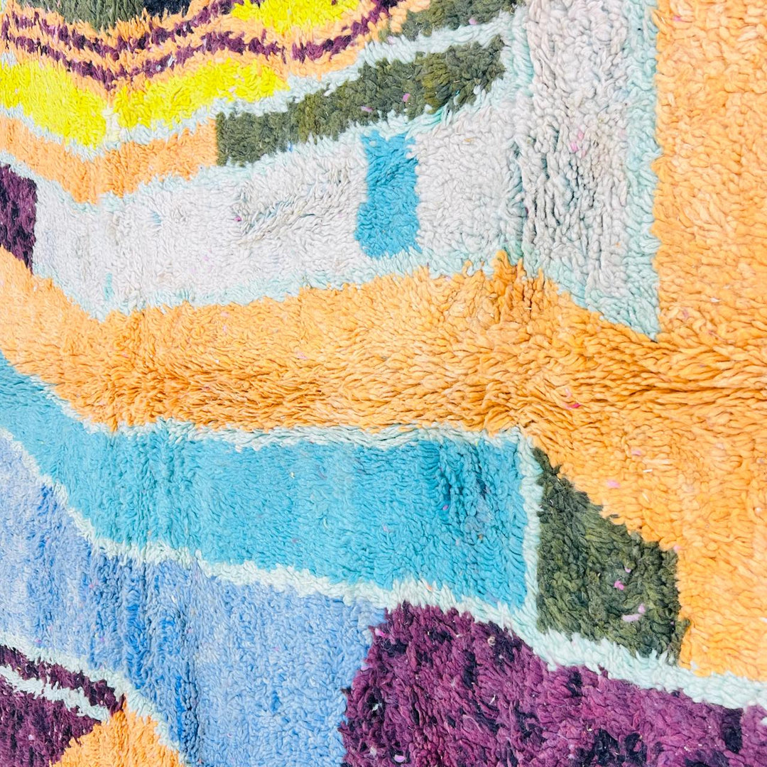 Vintage Moroccan Rug – Abstract Multicolor Berber Wool Carpet