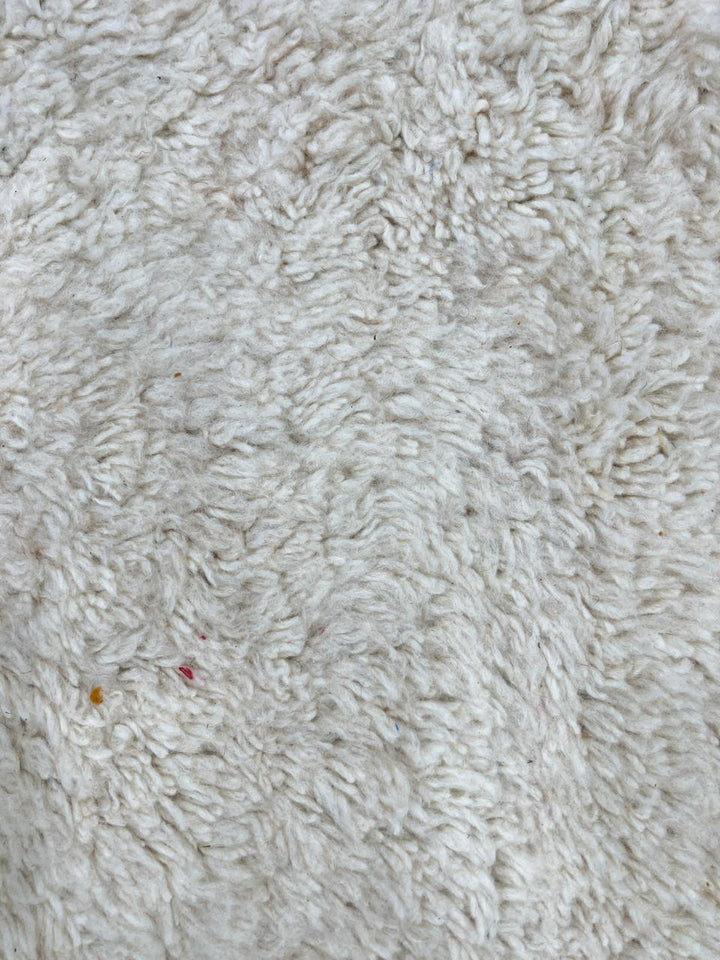 Orange and White Moroccan Wool Rug – Handmade Minimalist Berber Carpet