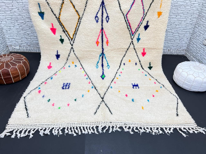 Colorful Beni Ourain Moroccan Rug – Handmade Wool Carpet