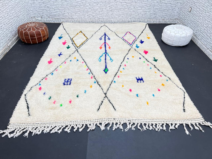 Colorful Beni Ourain Moroccan Rug – Handmade Wool Carpet