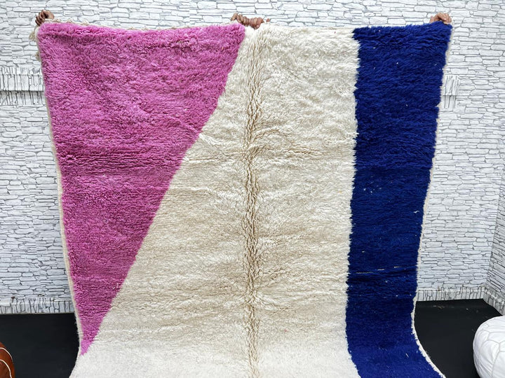 Colorful Abstract Moroccan Wool Rug – Handmade Modern Art Carpet