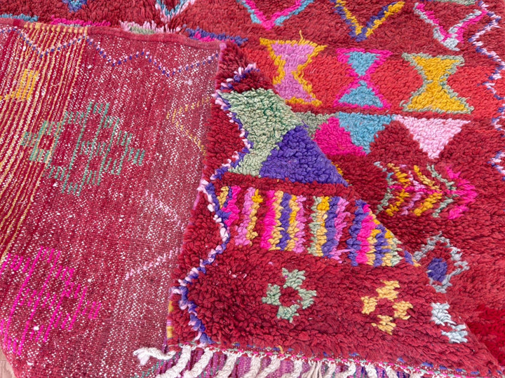 Red Boujaad Moroccan Rug – Handmade Wool Berber Carpet