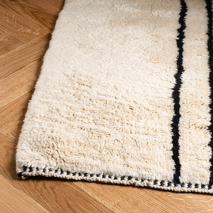 Beni Ourain Moroccan Wool Runner – Minimalist Stripes