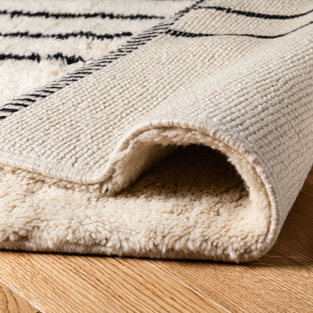 Beni Ourain Moroccan Wool Runner – Minimalist Stripes