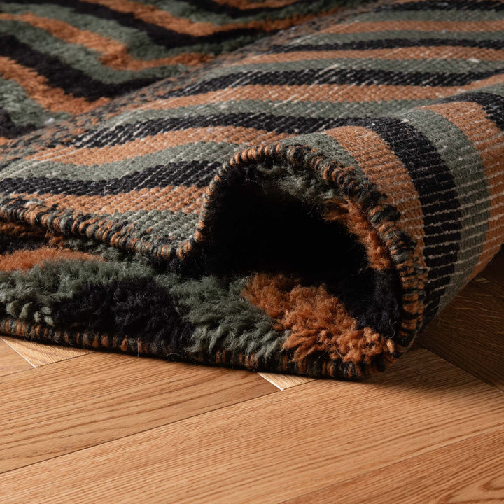 Zigzag Moroccan Rug in Earth Tones – Handmade Wool