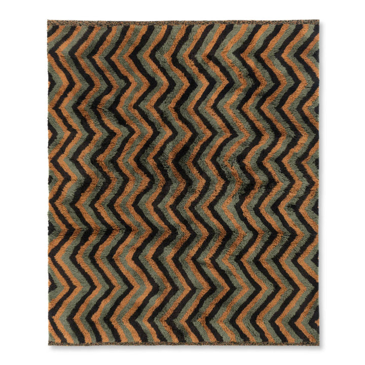 Zigzag Moroccan Rug in Earth Tones – Handmade Wool