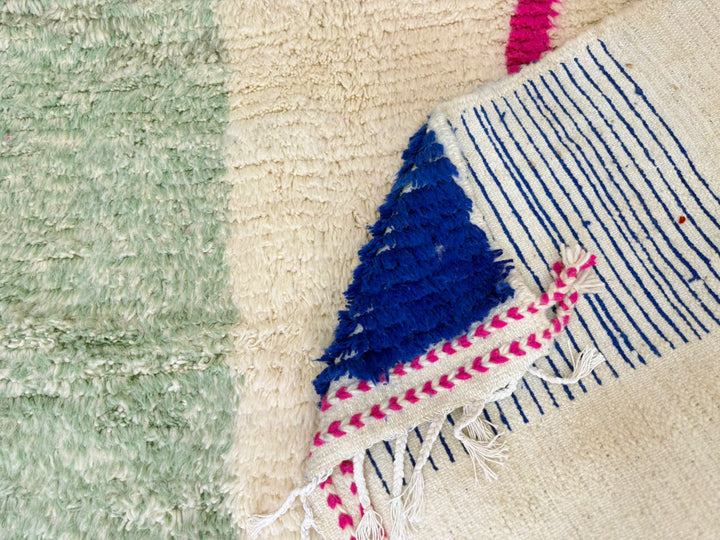 Colorful Moroccan Rug – Abstract Wool Berber Carpet Handmade