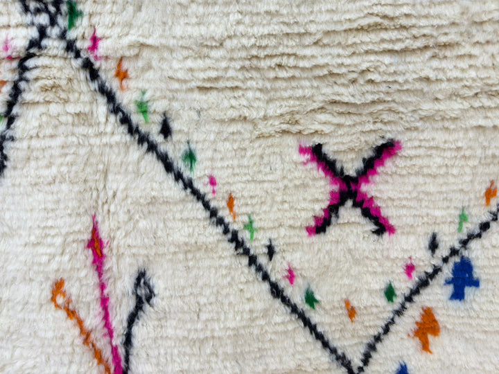 Beni Ourain Moroccan Rug – Handmade Wool Carpet with Colorful Diamonds