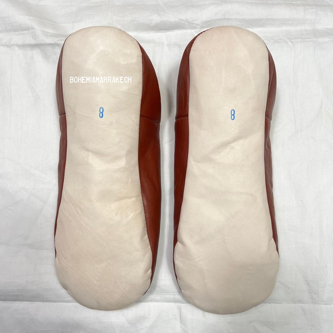 Minimalist Light Brown Moroccan babouche slippers made from genuine leather