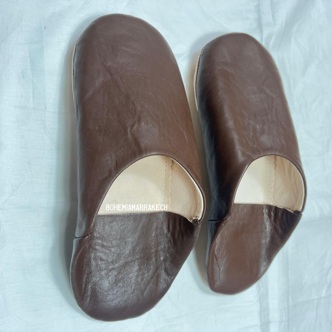 Authentic handmade leather babouche slippers from Morocco