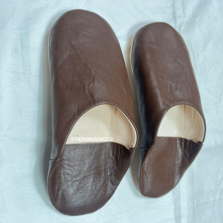 Authentic handmade leather babouche slippers from Morocco