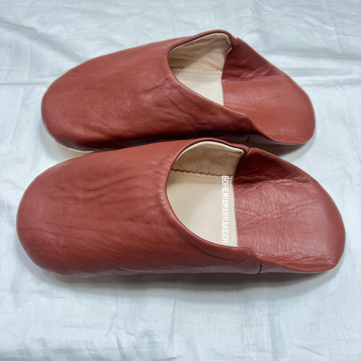 Minimalist Light Brown Moroccan babouche slippers made from genuine leather