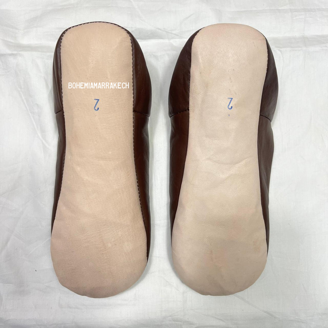 Authentic handmade leather babouche slippers from Morocco
