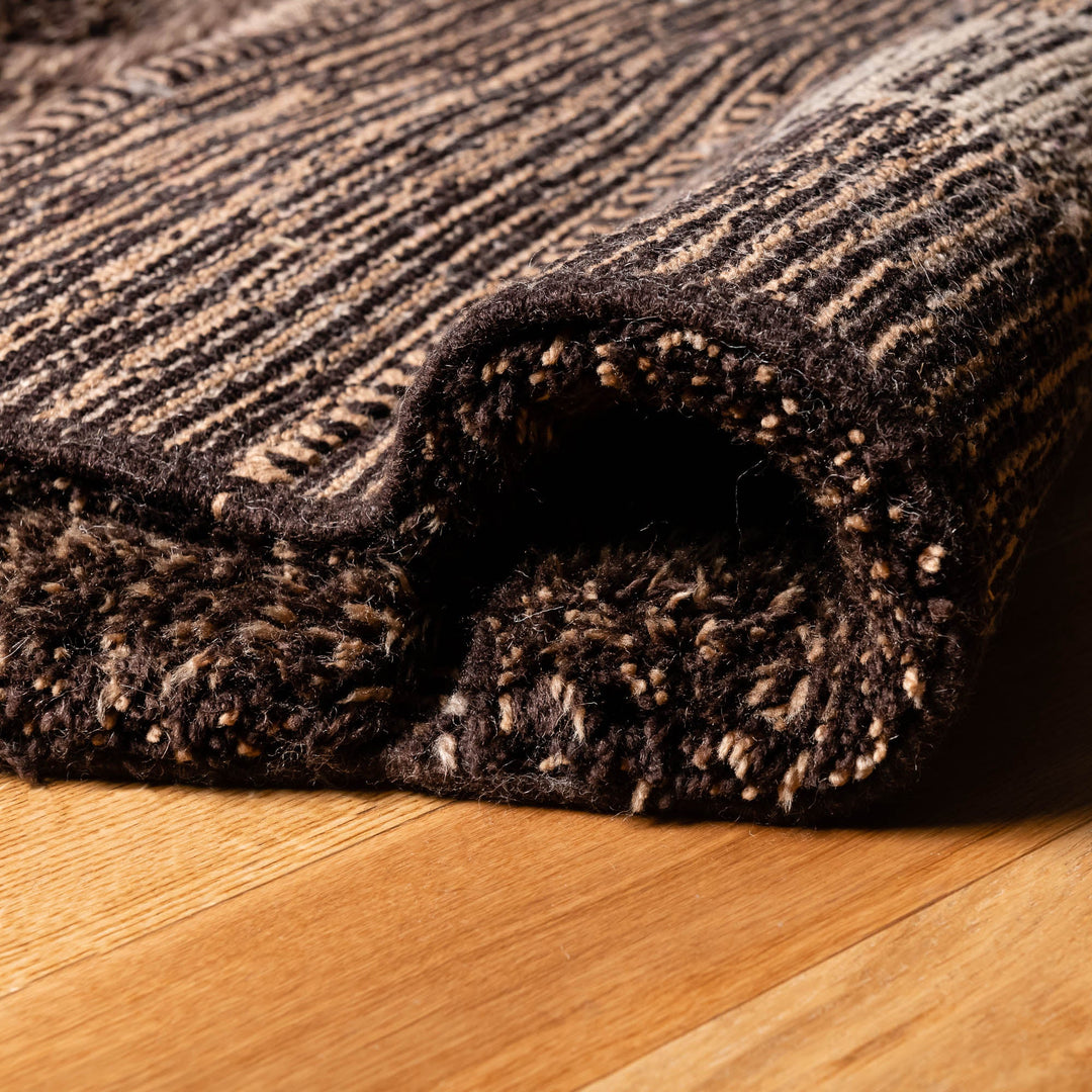 Beni Mrirt Wool Rug – Organic Bubble Motif in Natural Earth Tones