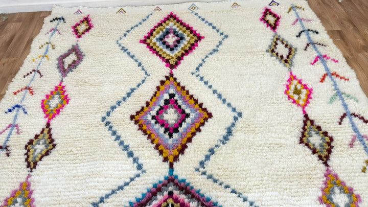 Hand Knotted Azilal Moroccan Rug – Colorful Wool
