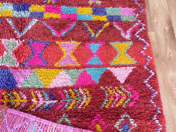 Red Boujaad Moroccan Rug – Handmade Wool Berber Carpet