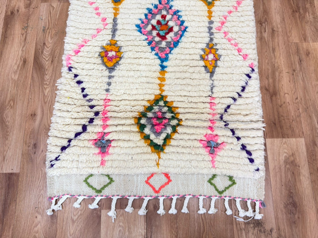 Colorful Moroccan Runner Rug – Handwoven Berber Wool Carpet
