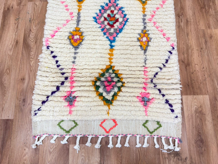 Colorful Moroccan Runner Rug – Handwoven Berber Wool Carpet
