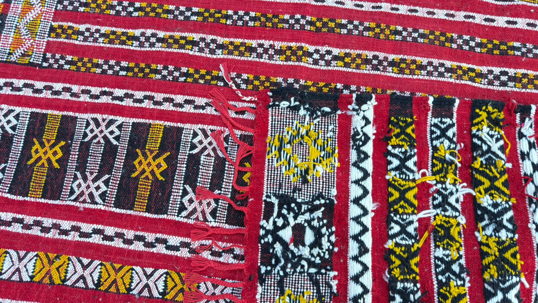 Custom Red Moroccan Kilim Rug – Handmade Flatweave Wool Carpet