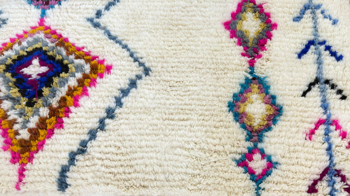 Hand Knotted Azilal Moroccan Rug – Colorful Wool