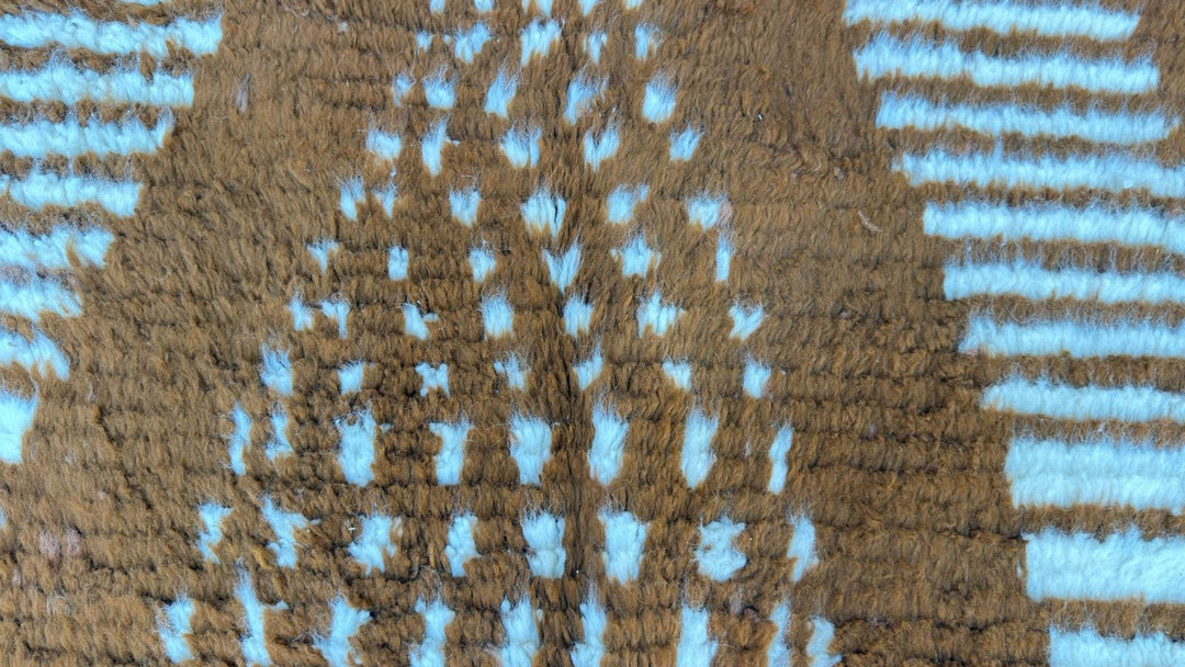 Custom Brown & Cream Moroccan Shag Rug – Handmade Wool
