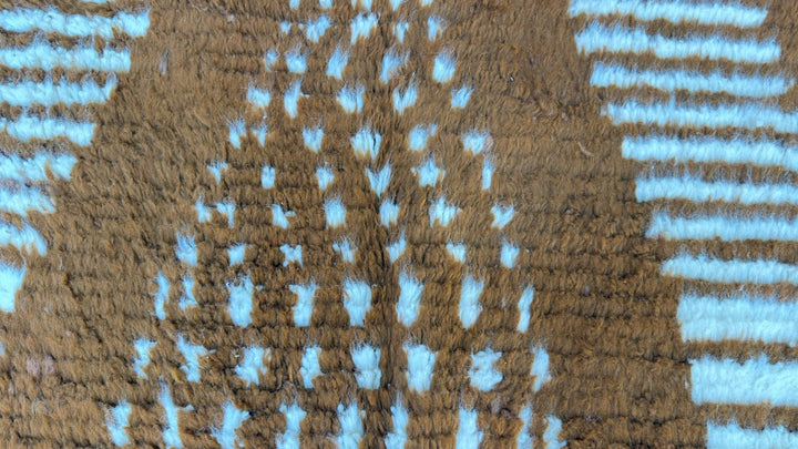Custom Brown & Cream Moroccan Shag Rug – Handmade Wool