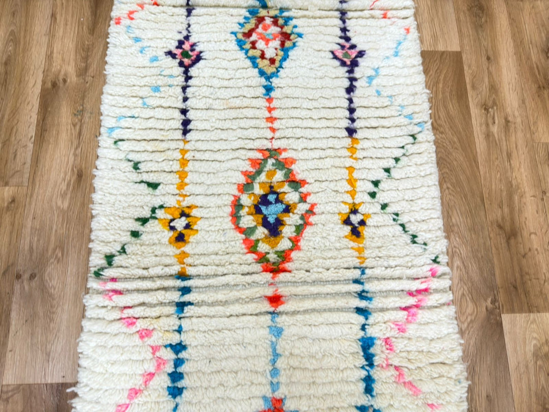 Colorful Moroccan Runner Rug – Handwoven Berber Wool Carpet