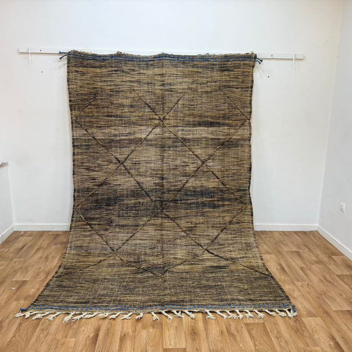 Brown Moroccan Kilim Rug – Handmade Flatweave Wool