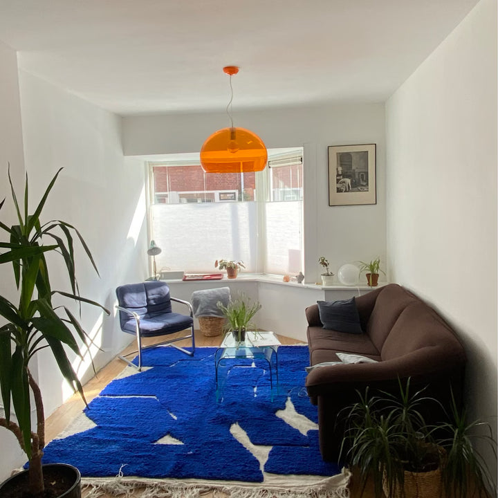 Blue Moroccan Rug – Handmade Wool Beni Mrirt Carpet