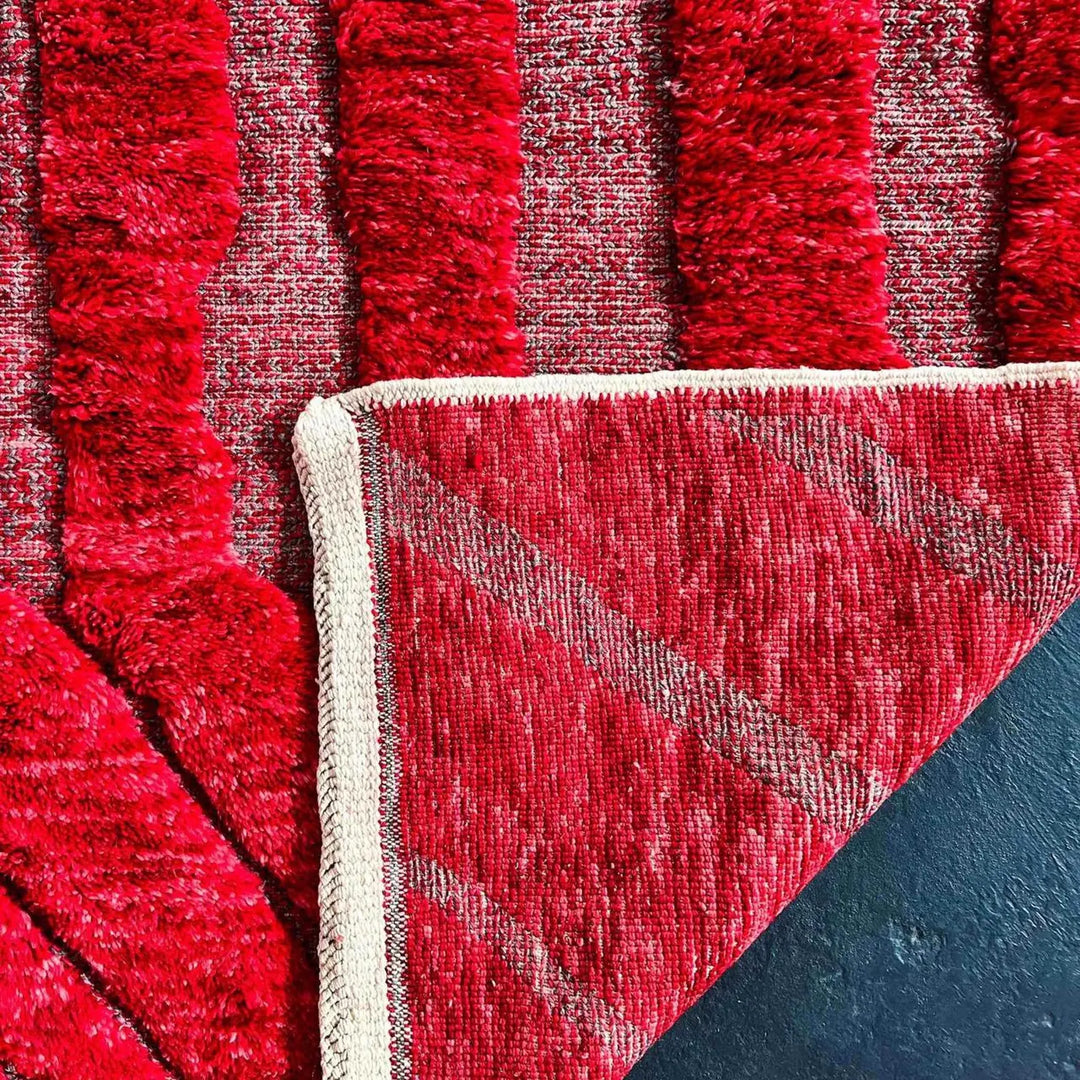 Custom Red Moroccan Rug – handmade Rug